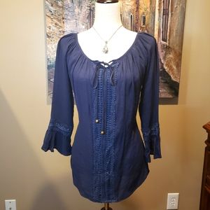 Keren Hart navy blouse